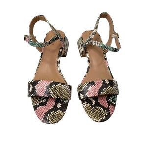 NEW Sam‎ Edelman Circus Irina Block Heel snake python Sandals Sz 7.5